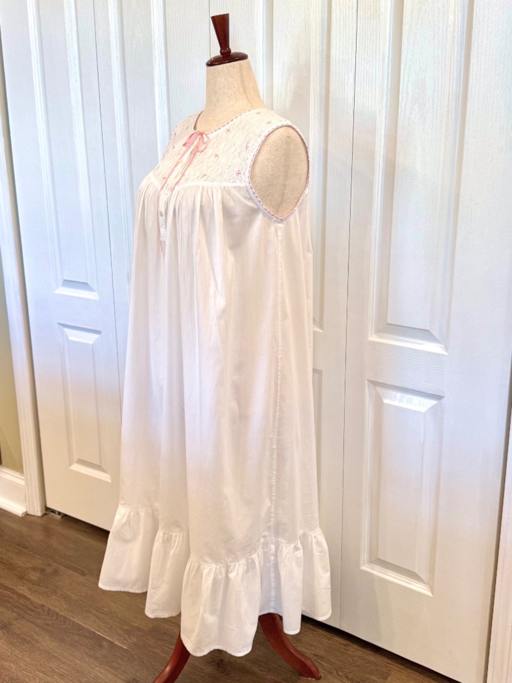 Woman's Vintage Victorian Maxi Nightgown by Lord & Taylor, 100% Cotton Petite-Lg